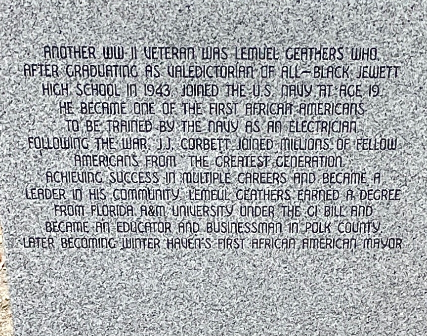 THE GREAT AFRICAN AMERICAN GENERATION WAR MEMORIAL STONE B