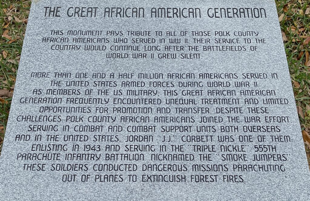 THE GREAT AFRICAN AMERICAN GENERATION WAR MEMORIAL STONE A