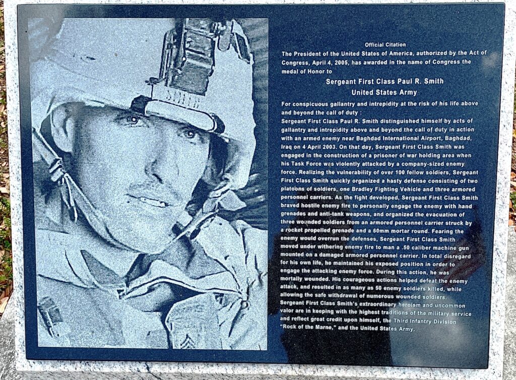 SERGEANT FIRST CLASS PAUL R. SMITH MEDAL OF HONOR WAR MEMORIAL