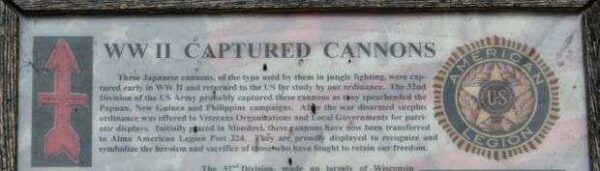 WORLD WAR II CAPTURED CANNONS MEMORIAL PLAQUE II