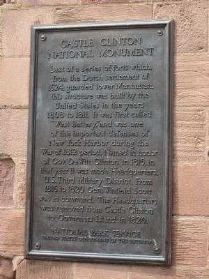 CASTLE CLINTON NATIONAL MONUMENT PLAQUE