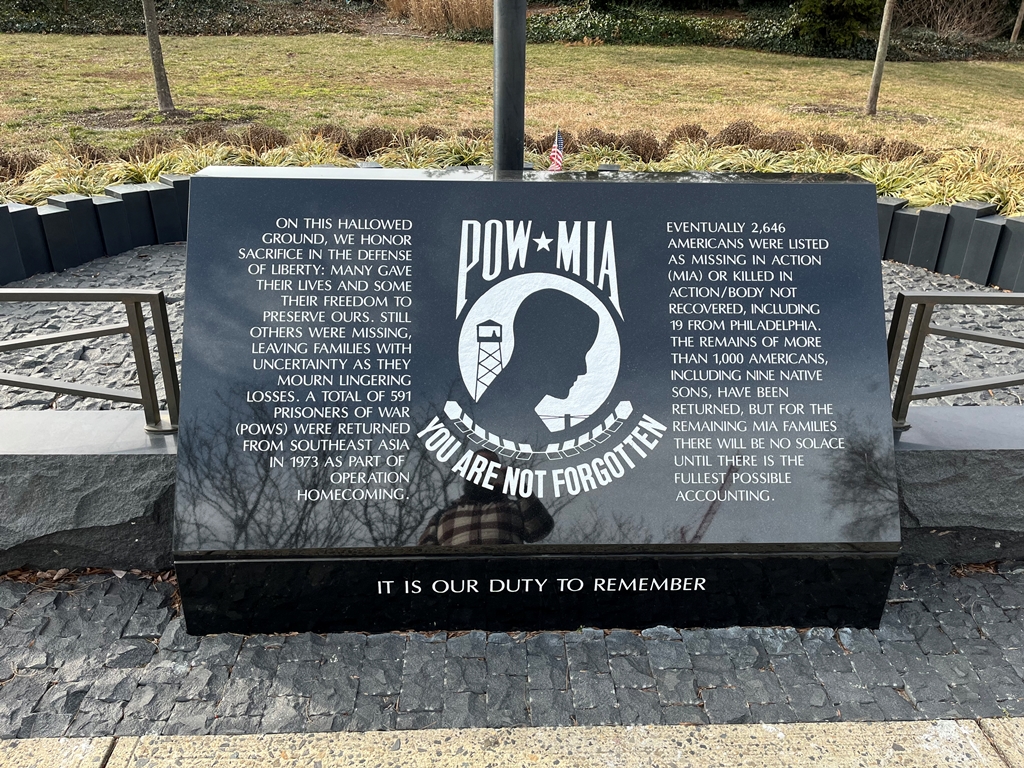 PHILADELPHIA COUNTY POW MIA WAR MEMORIAL