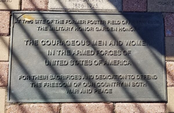 MILITARY HONOR GARDEN MEMORIAL PLAQUE