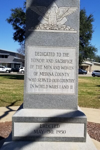 MEDINA COUNTY WAR MEMORIAL DEDICATION STONE