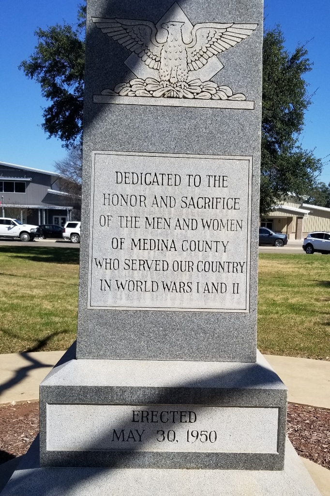 MEDINA COUNTY WAR MEMORIAL DEDICATION STONE