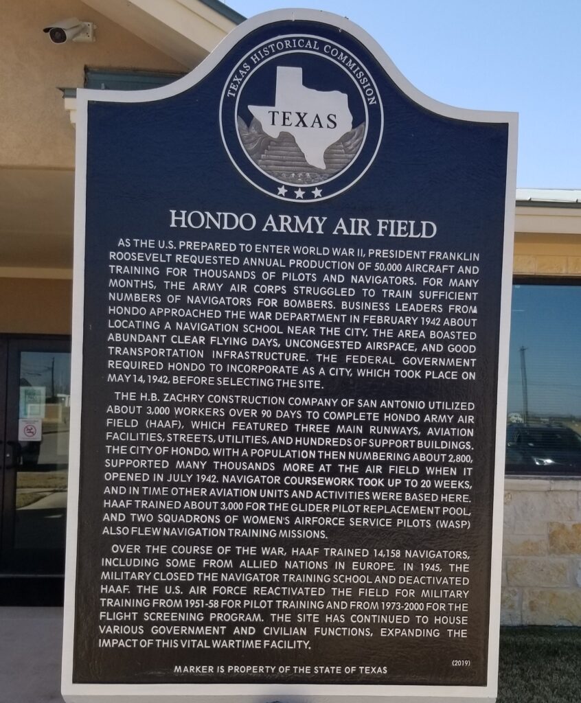 HONDO ARMY AIR FIELD WAR MEMORIAL MARKER