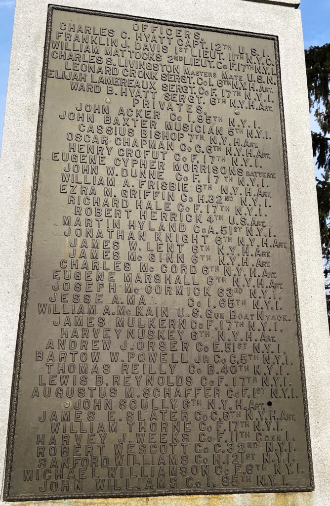OSSINING CIVIL WAR MEMORIAL PLAQUE