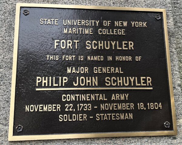 MAJOR GENERAL PHILIP JOHN SCHUYLER CONTINENTAL ARMY MEMORIAL PLAQUE