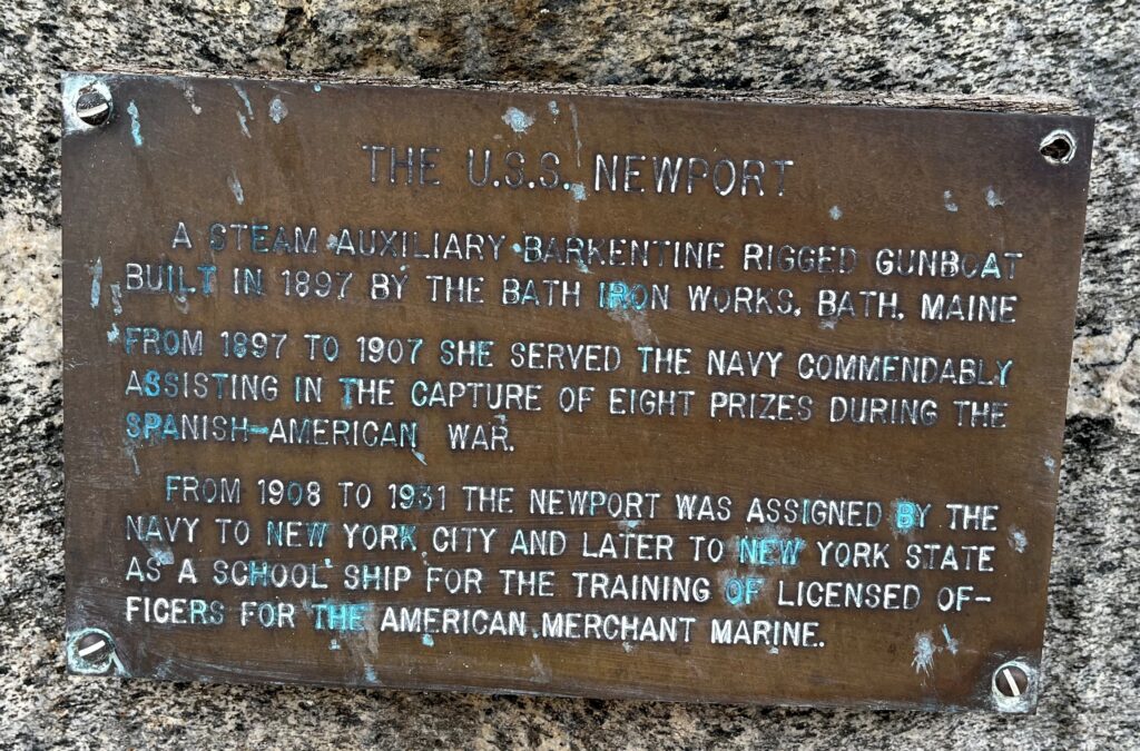 THE U.S.S. NEWPORT WAR MEMORIAL BELL PLAQUE