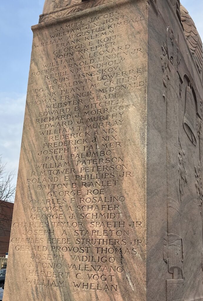 FLUSHING WORLD WAR I MEMORIAL SIDE B