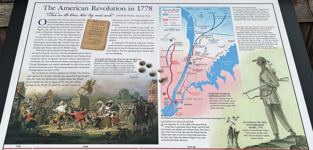 THE AMERICAN REVOLUTION IN 1778 WAR MEMORIAL PANEL