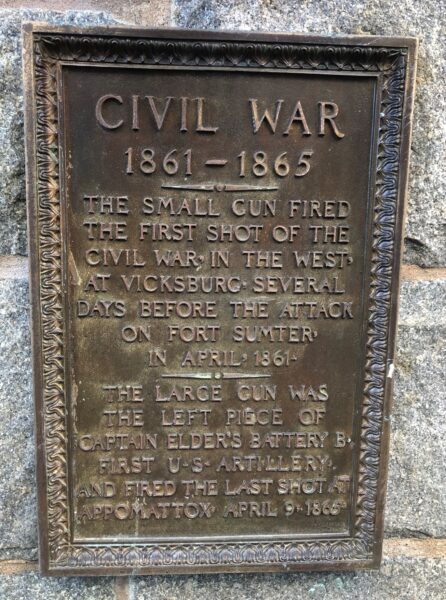 CIVIL WAR 1861-1865 MEMORIAL GUN PLAQUE