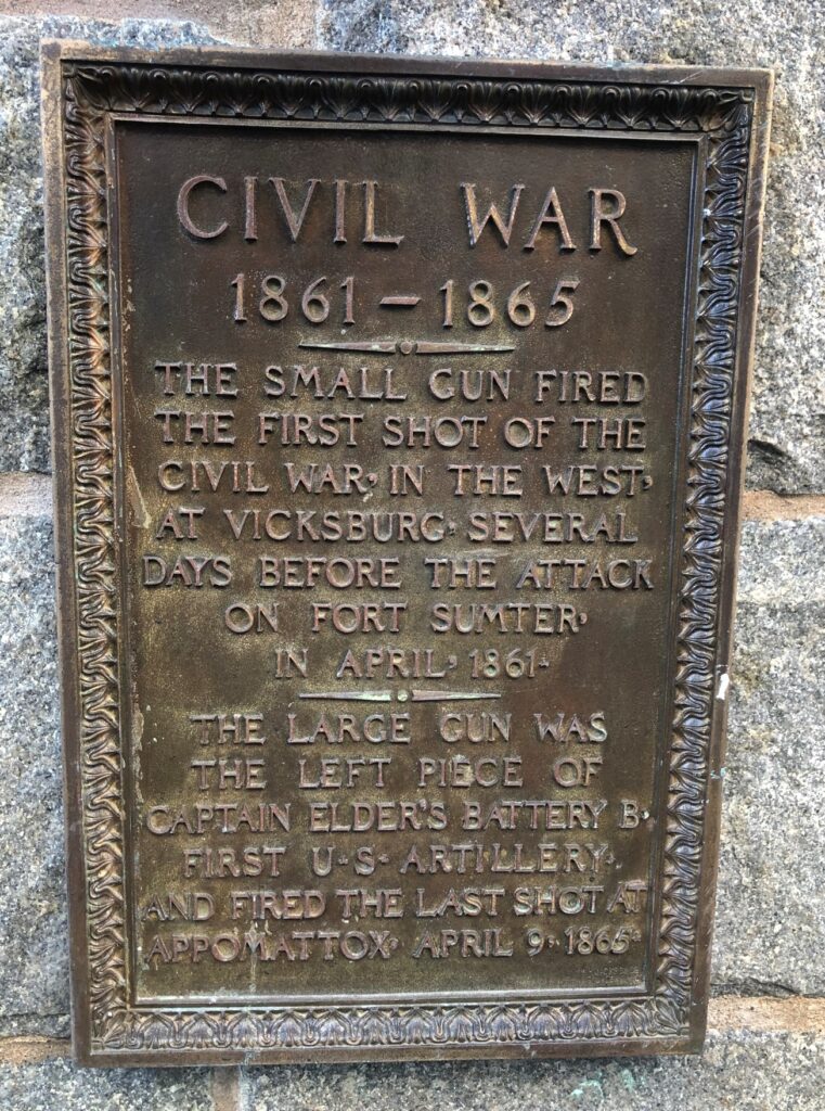 CIVIL WAR 1861-1865 MEMORIAL GUN PLAQUE
