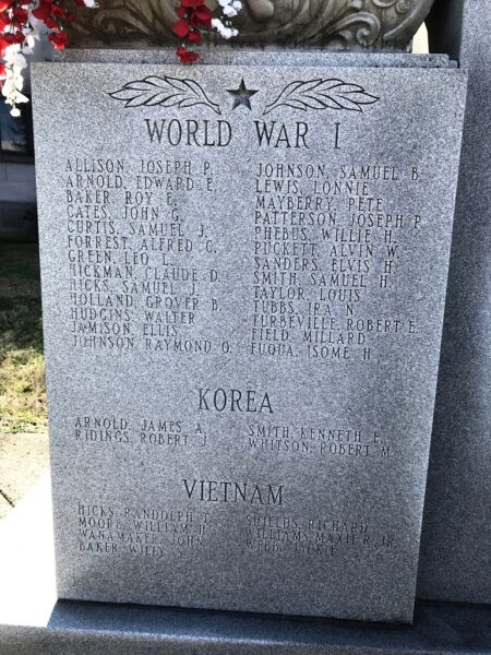 HUMPHREYS COUNTY WAR VETERANS MEMORIAL LEFT STONE