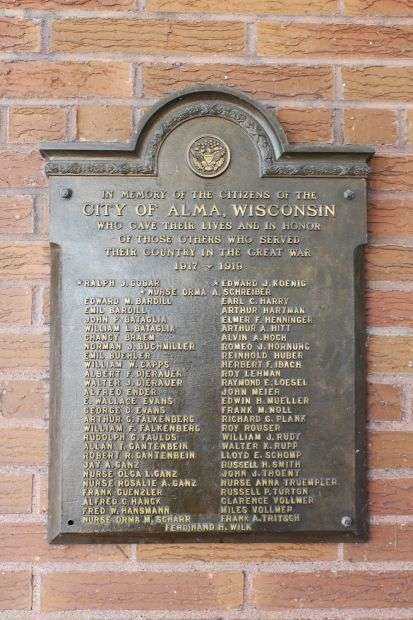 ALMA WORLD WAR I MEMORIAL PLAQUE