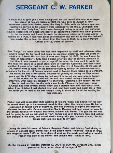 SERGEANT C.W. PARKER WAR MEMORIAL PLAQUE