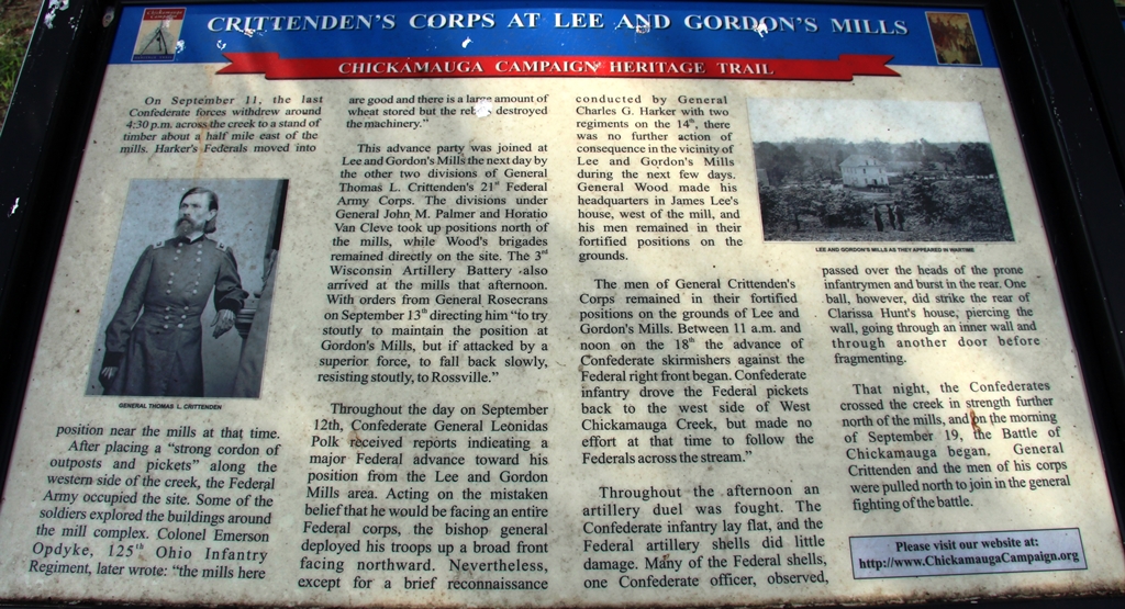 CRITTENDEN’S CORPS AT LEE AND GORDON’S MILLS MEMORIAL PANEL
