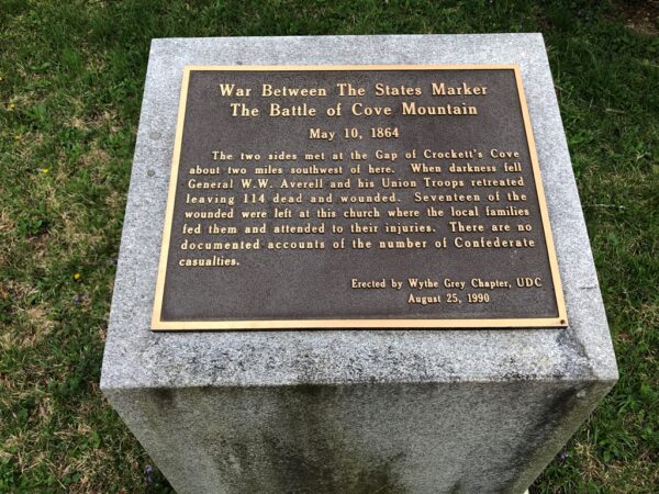 WAR BETWEEN THE STATES MARKER THE BATTLE OF COVE MOUNTAIN MEMORIAL