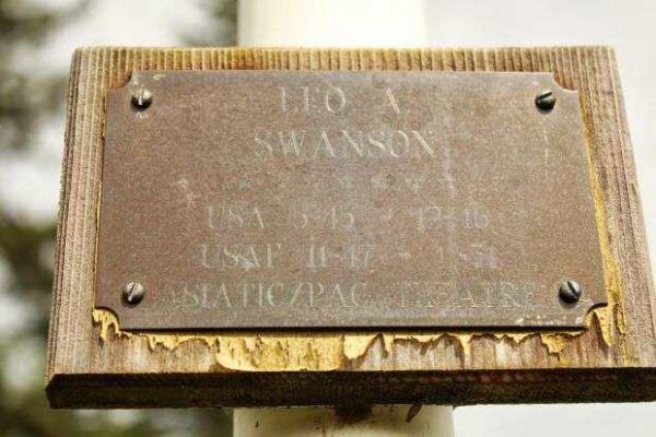 LEO A. SWANSON MEMORIAL FLAG POLE PLAQUE