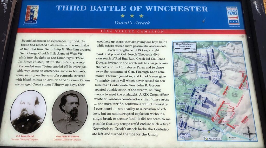 THIRD BATTLE OF WINCHESTER WAR MEMORIAL PANEL