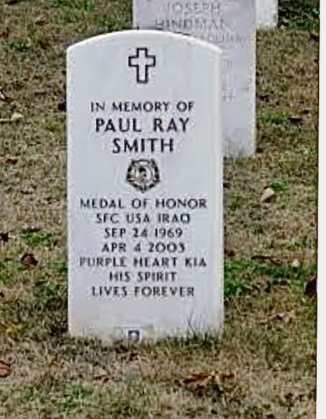 IN MEMORY OF PAUL RAY SMITH MEDAL OF HONOR WAR MEMORIAL GRAVESTONE
