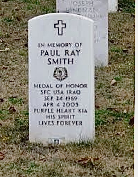 IN MEMORY OF PAUL RAY SMITH MEDAL OF HONOR WAR MEMORIAL GRAVESTONE