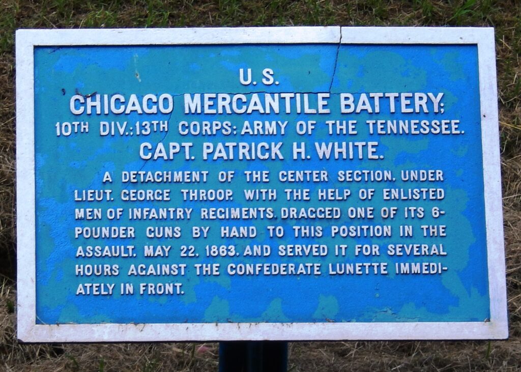U.S. CHICAGO MERCANTILE BATTERY WAR MEMORIAL PLAQUE