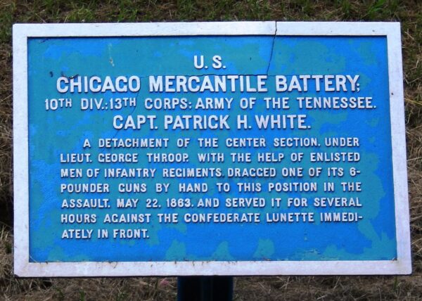 U.S. CHICAGO MERCANTILE BATTERY WAR MEMORIAL PLAQUE