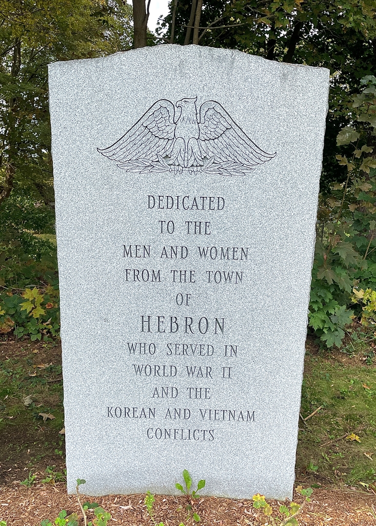 TOWN OF HEBRON WAR VETERANS CENTER STONE