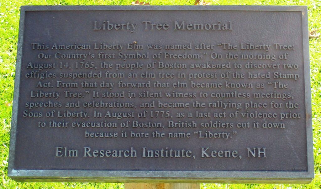 CABOT LIBERTY TREE MEMORIAL PLAQUE