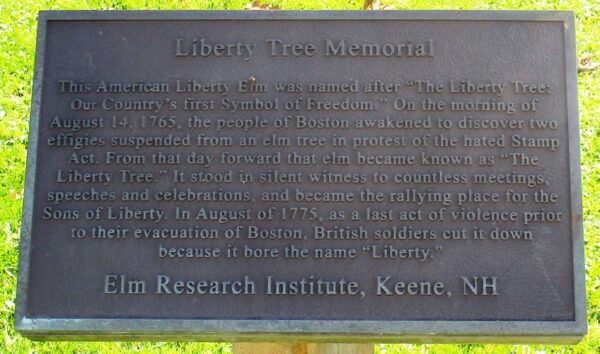 CABOT LIBERTY TREE MEMORIAL PLAQUE