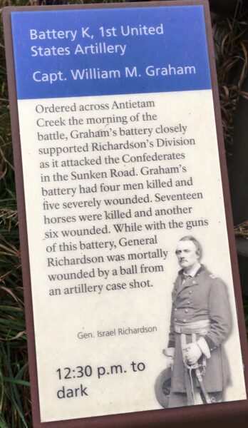 BATTERY K, 1ST UNITED STATES ARTILLERY WAR MEMORIAL PLAQUE