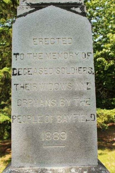 BAYFIELD CIVIL WAR MEMORIAL STONE
