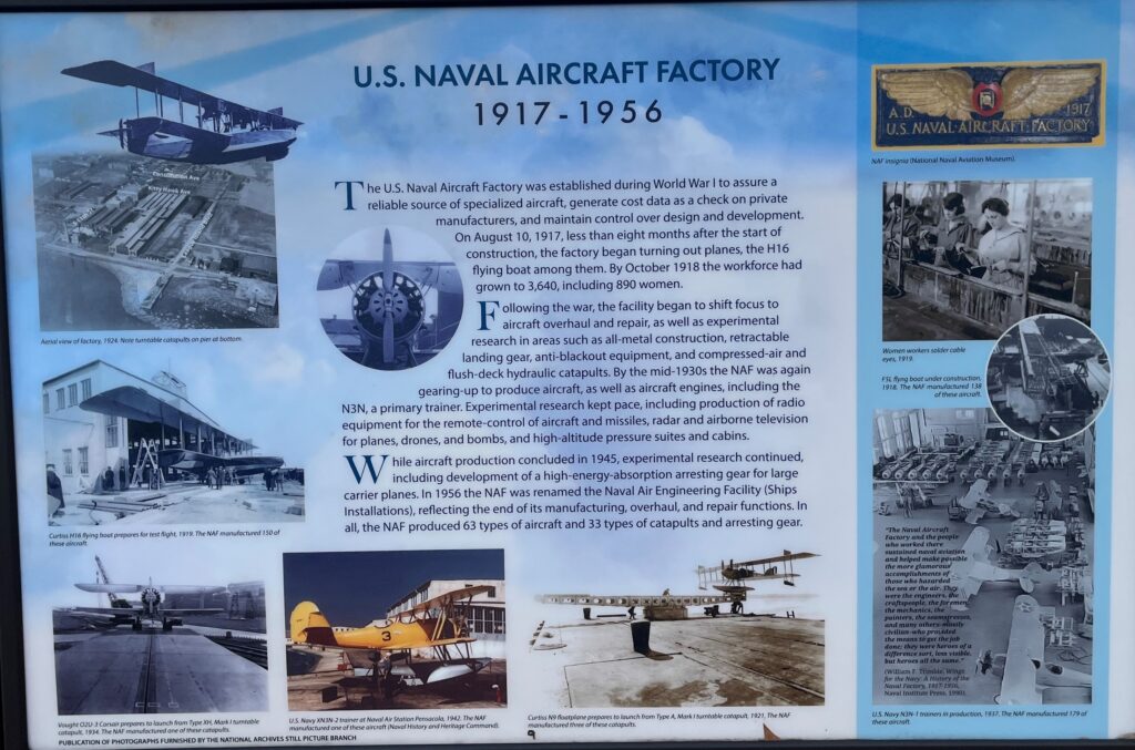 U.S. NAVAL AIRCRAFT FACTORY MEMORIAL PANEL