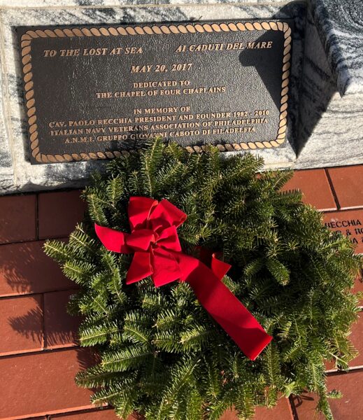 DEDICATED TO THE CHAPEL OF FOUR CHAPLAINS MEMORIAL ANCHOR PLAQUE