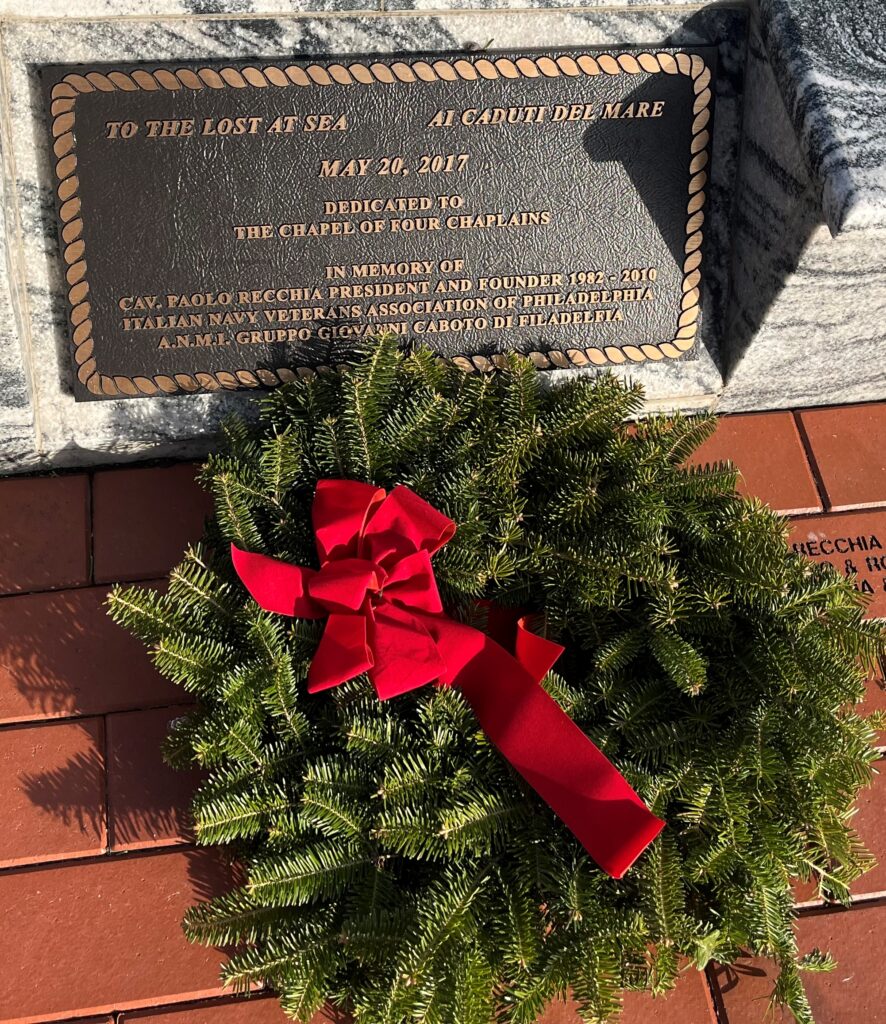 DEDICATED TO THE CHAPEL OF FOUR CHAPLAINS MEMORIAL ANCHOR PLAQUE