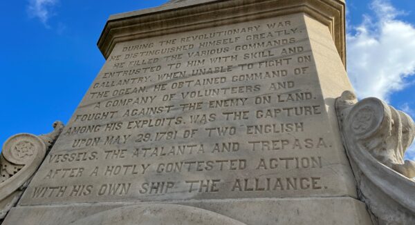 JOHN BARRY FIRST COMMODORE WAR MEMORIAL SIDE B