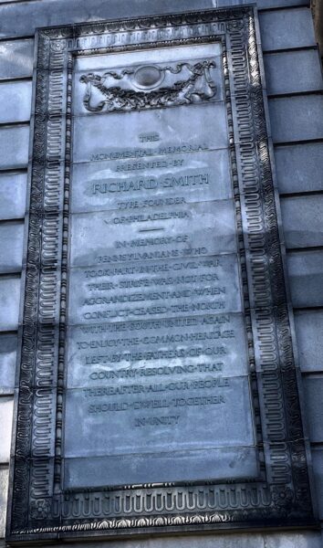 PENNSYLVANIANS CIVIL WAR MEMORIAL DEDICATION STONE