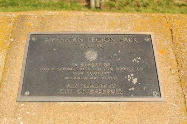 AMERICAN LEGION POST 86 MEMORIAL PARK PLAQUE