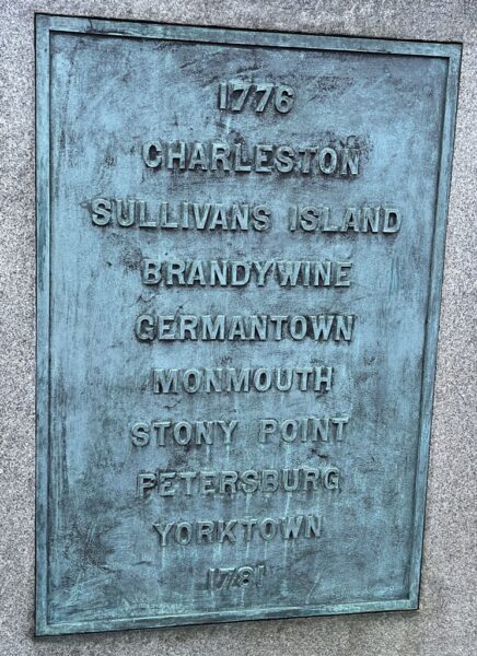 MAJOR GENERAL PETER MULENBERG REVOLUTIONARY WAR MEMORIAL PLAQUE B