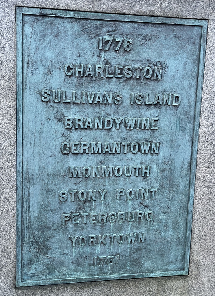 MAJOR GENERAL PETER MULENBERG REVOLUTIONARY WAR MEMORIAL PLAQUE B