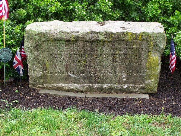 THE BATTLE OF BRANDY WINE FALLEN MEMORIAL STONE