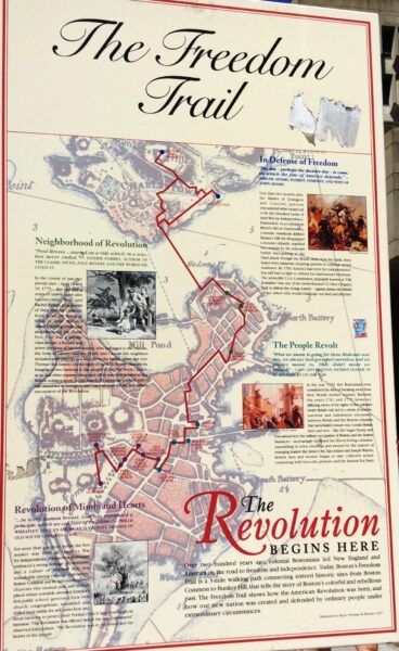 THE FREEDOM TRAIL REVOLUTIONARY WAR MEMORIAL PLAQUE