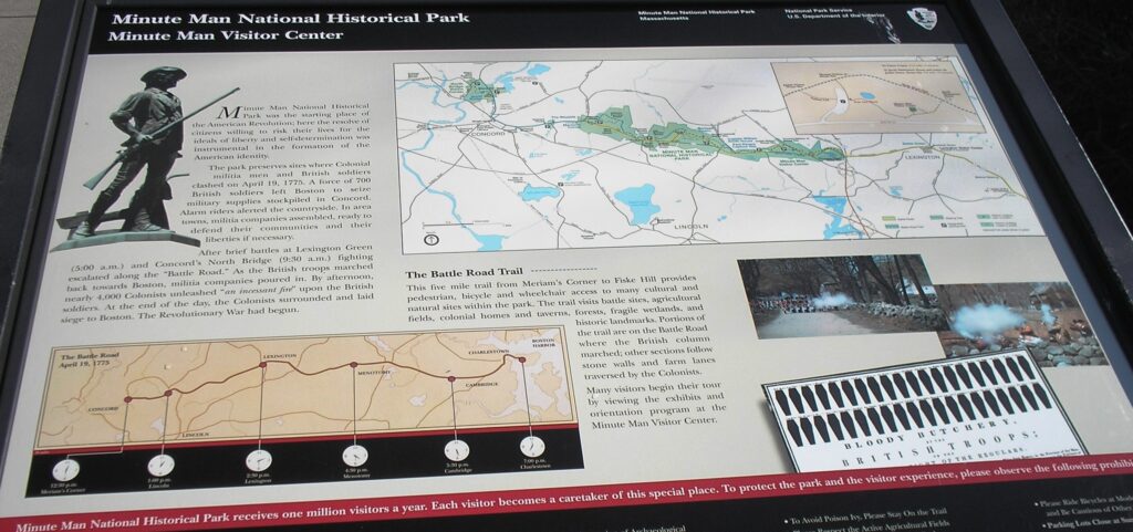 MINUTE MAN NATIONAL PARK REVOLUTIONARY WAR MEMORIAL PANEL