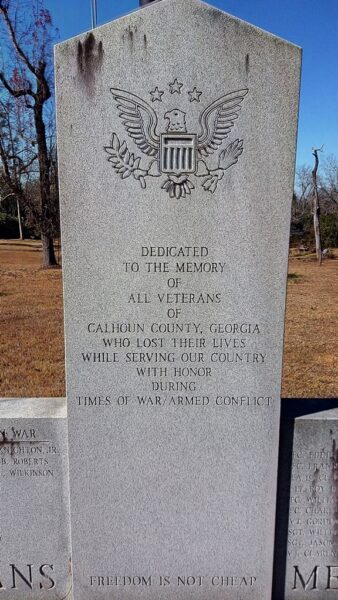 CALHOUN COUNTY ULTIMATE SACRIFICE VETERANS MEMORIAL CENTER STONE