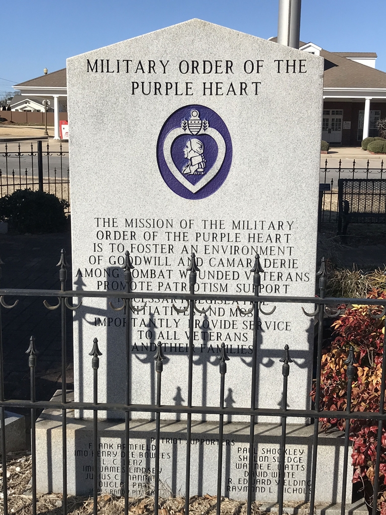 COLBERT COUNTY THE PURPLE HEART WAR MEMORIAL BACK