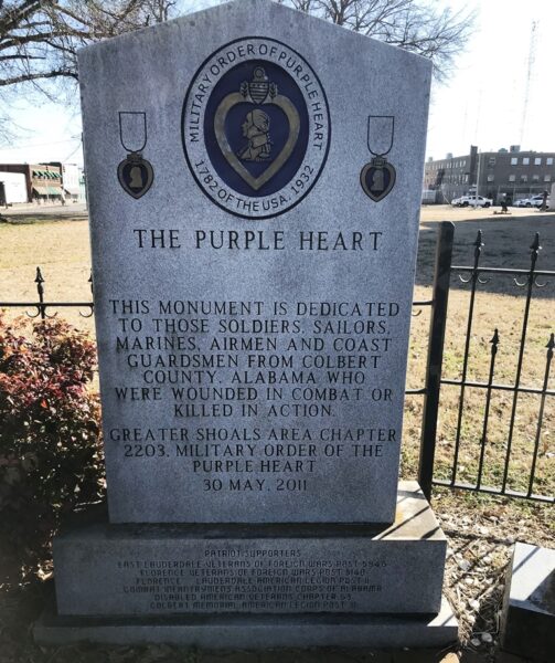 COLBERT COUNTY THE PURPLE HEART WAR MEMORIAL FRONT