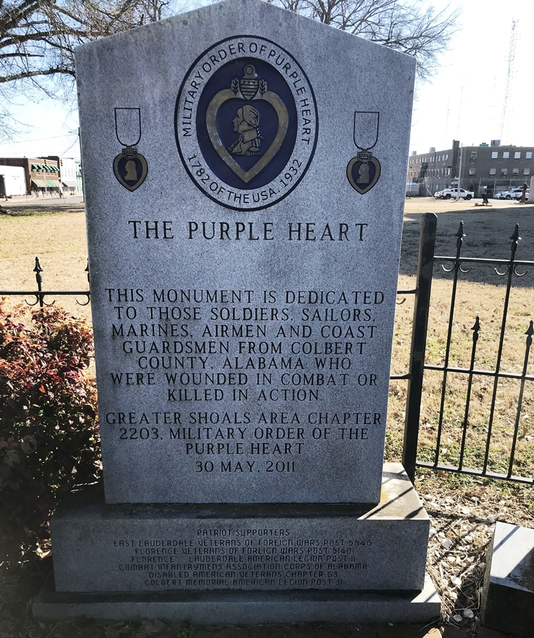COLBERT COUNTY THE PURPLE HEART WAR MEMORIAL FRONT