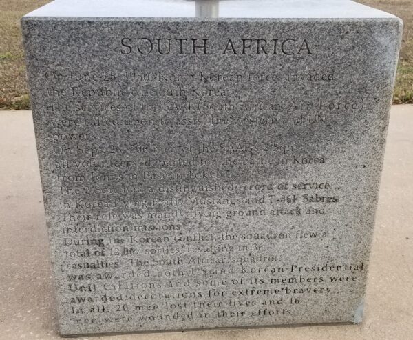 SOUTH AFRICA KOREAN WAR MEMORIAL