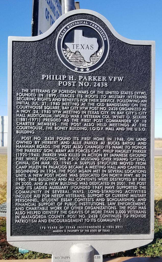 PHILLIP H. PARKER VFW POST NO. 2438 MEMORIAL MARKER